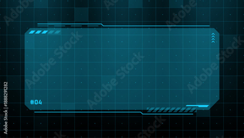 Blue futuristic interface element data screen. Abstract digital hud for technology presentation background and graphic display.