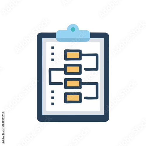 Clipboard with Checklist and Flowchart.