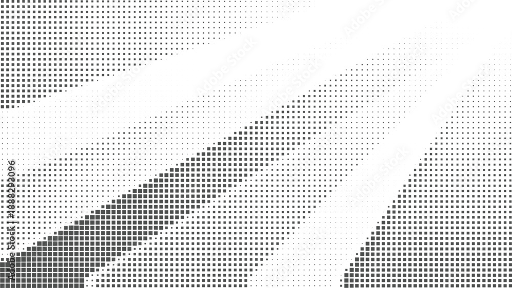 Fototapeta premium Abstract black square halftone diagonal shape background with smooth dotted gradient, modern geometric texture for technology design, posters, banners and digital layouts