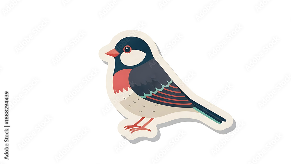 Fototapeta premium Colorful bird with detailed feathers isolated on a transparent background