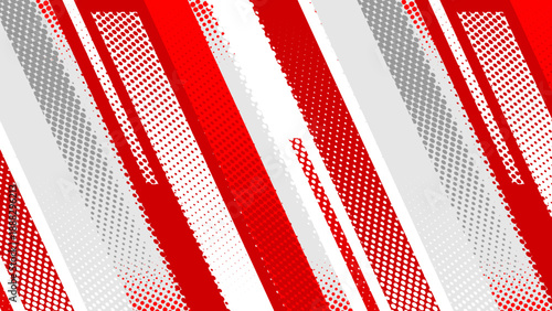 Abstract diagonal stripe background with layered texture style in red and white colors expressing bold aggressive mood for sport poster and banner design.