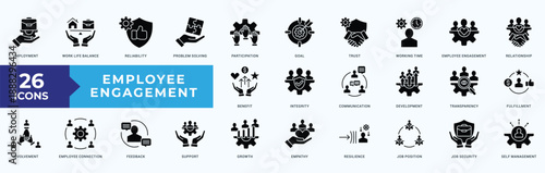 Employee Engagement  Icon Set Illustration Vector Glyph Style