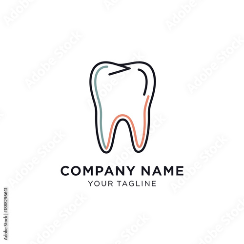Minimalist Tooth Outline Logo Design for Dental Clinic Branding.