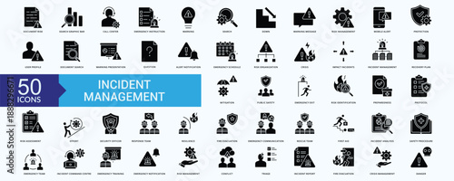  incident management  Icon Set Illustration Vector Glyph Style