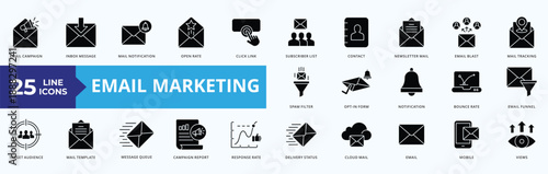 email marketing Icon Set Illustration Vector Glyph Style