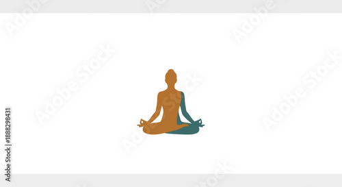 Indian woman practicing yoga in a serene environment, vector illustration of meditation and relaxation in India