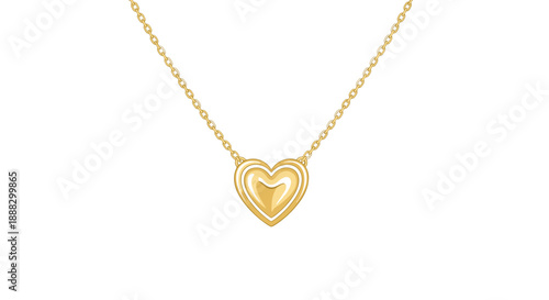 A simple and elegant gold heart pendant necklace is presented on a clean white background, highlighting its delicate craftsmanship and timeless appeal as a s...