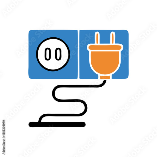 Electric Plug and Socket Illustration.