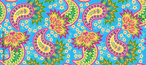 Hand draw paisley pattern. Seamless tribal pattern design