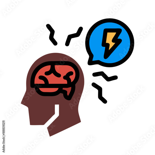 Human Head with Thought Bubble.