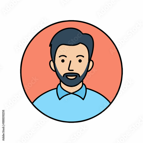 Illustration of a bearded man.