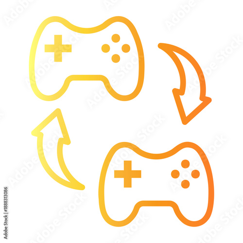 playing game Line Gradient Icon