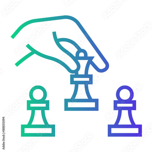 playing game Line Gradient Icon