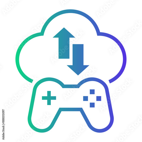 playing game Line Gradient Icon