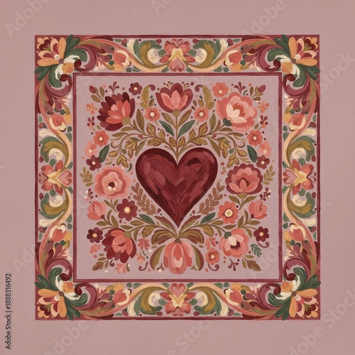 vintage frame with heart