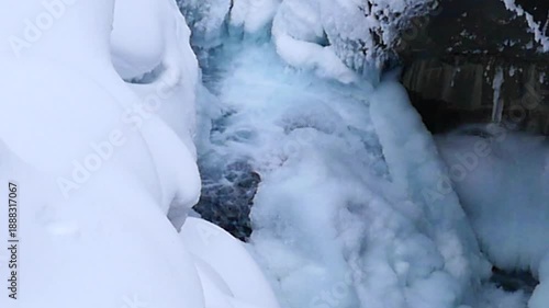 Numa Falls in the winter at Kootenay National Park