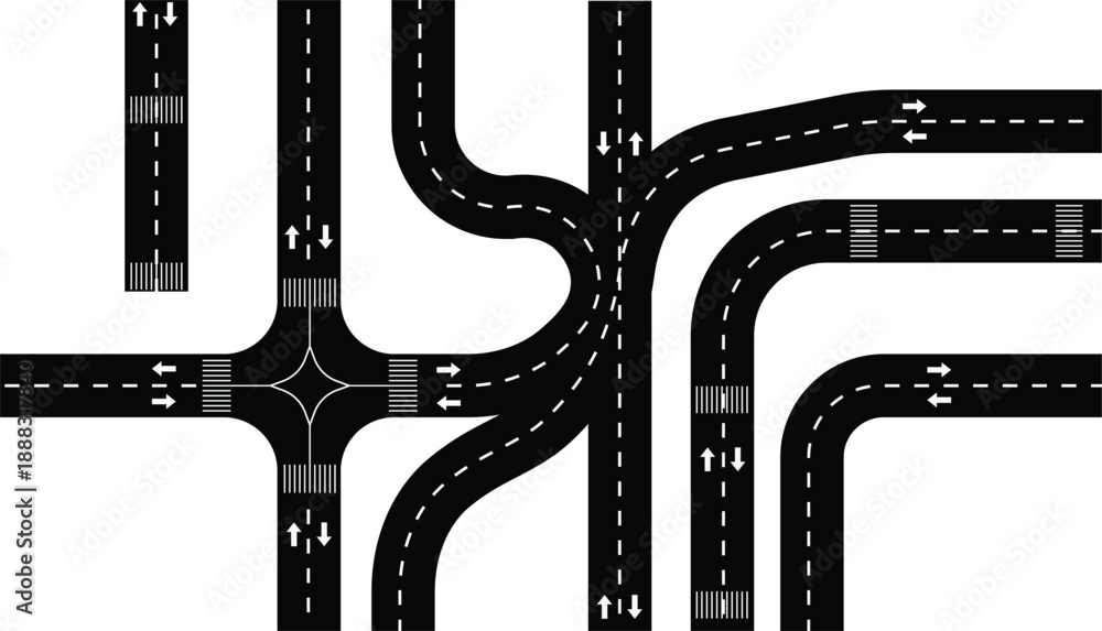 Naklejka premium Road transport heavy city area design templet