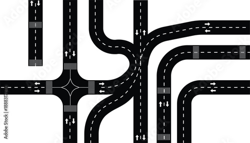 Road transport heavy city area design templet