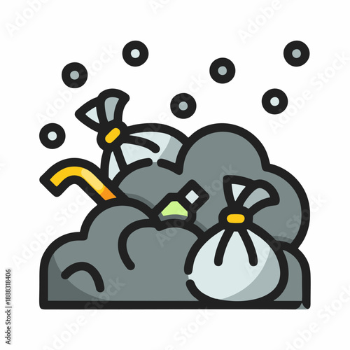 Money Bags Hidden in Clouds.