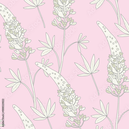 Lavender Seamless Pattern Background