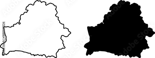Belarus country border map outline and silhouette vector graphic isolated image decal