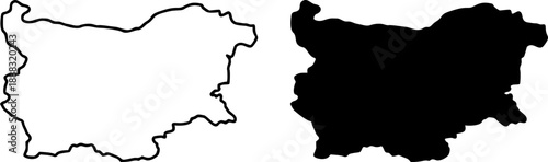 Bulgaria country border map outline and silhouette vector graphic isolated image decal