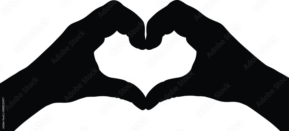 Fototapeta premium Hands forming a heart shape on white background