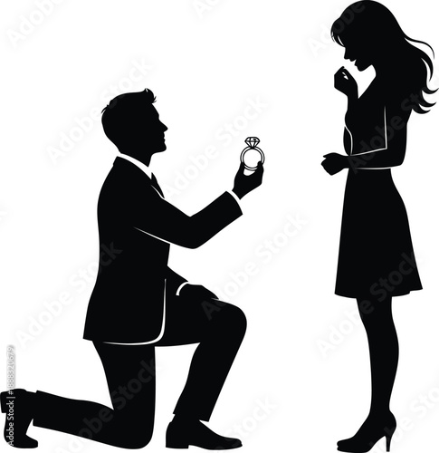 Man proposing to woman with ring