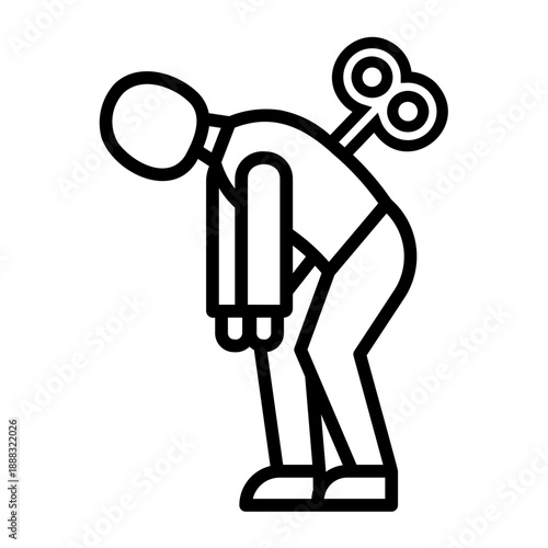 workaholic Line Icon