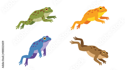 Colorful Frog Illustrations - Amphibians, Wildlife, and Nature