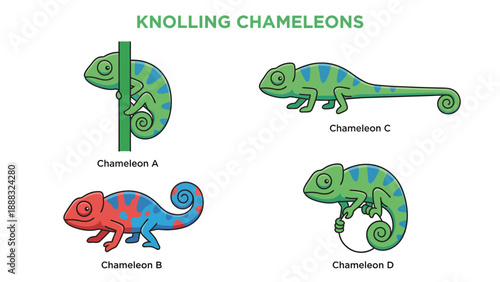 Knolling Chameleons: Illustrated Biodiversity & Animal Camouflage