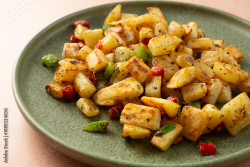 Foto A view of a plate of potatoes O'Brien.