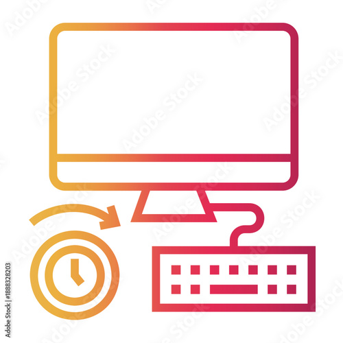 workaholic Line Gradient Icon