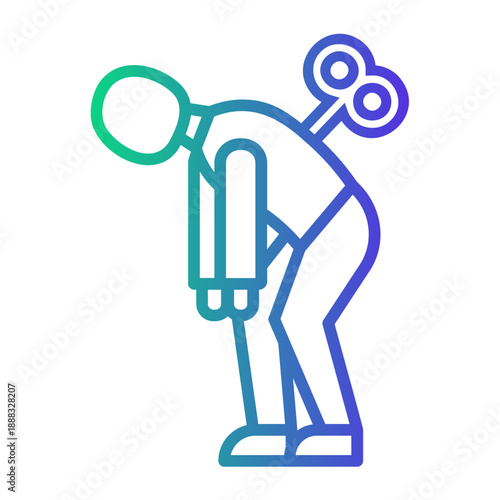 workaholic Line Gradient Icon