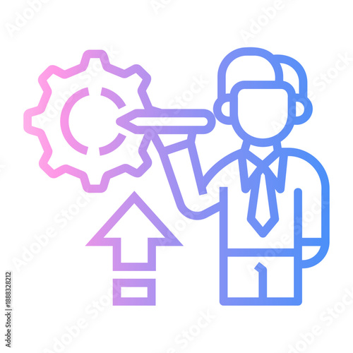 workaholic Line Gradient Icon