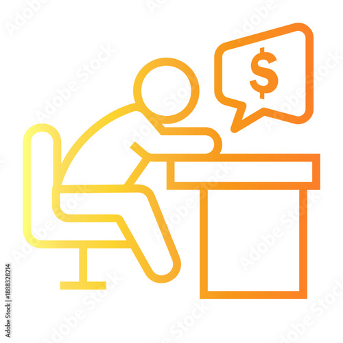 workaholic Line Gradient Icon