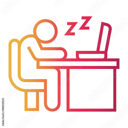 workaholic Line Gradient Icon