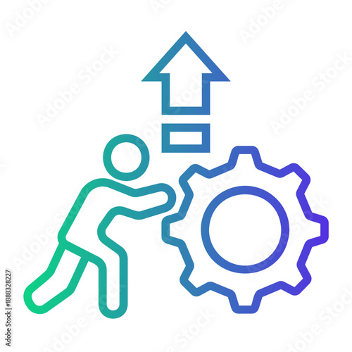 workaholic Line Gradient Icon