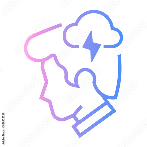 workaholic Line Gradient Icon