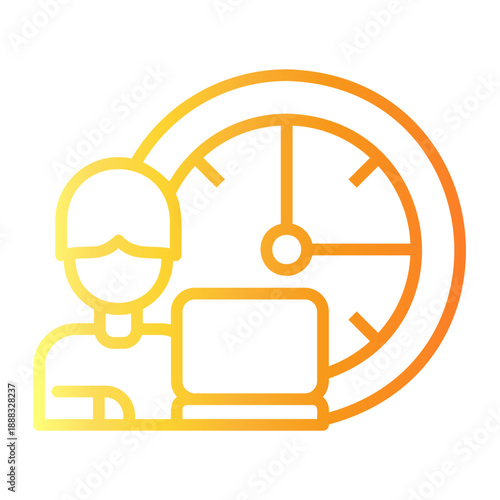 workaholic Line Gradient Icon
