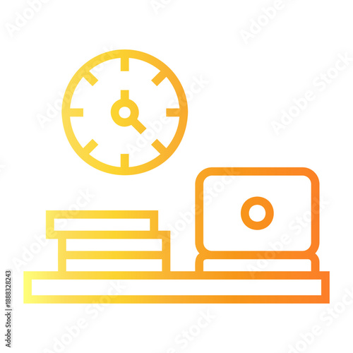 workaholic Line Gradient Icon