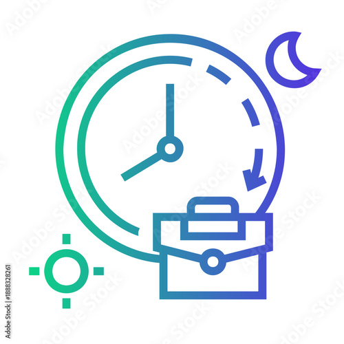 workaholic Line Gradient Icon