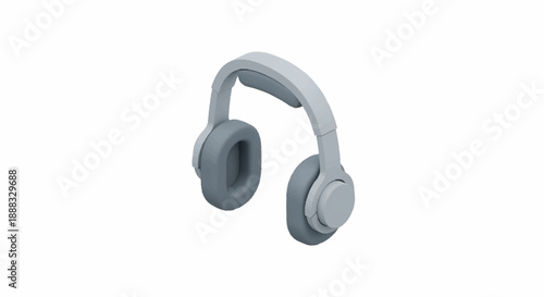 Gray wireless headphones on a white background.