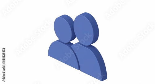 Blue icon representing two people together in a simple design.