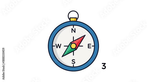 Compass Icon - Navigation Aid, Direction Finder, Travel Tool