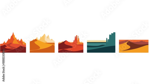 Desert Landscape Collection: Sand Dunes, Mountains, Canyons, Abstract Nature