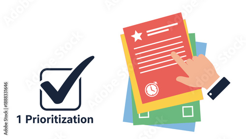 Prioritization concept, checklist, task management, planning, decision making