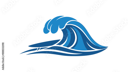 Stylized Blue Ocean Wave Icon
