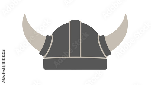 Viking Helmet Icon - Norse Warrior Headwear Symbol