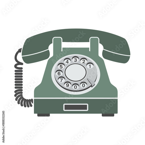 Vintage Rotary Dial Telephone, Retro Communication Device Style